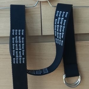 Simon's "Error" Black Fabric Belt OSFA